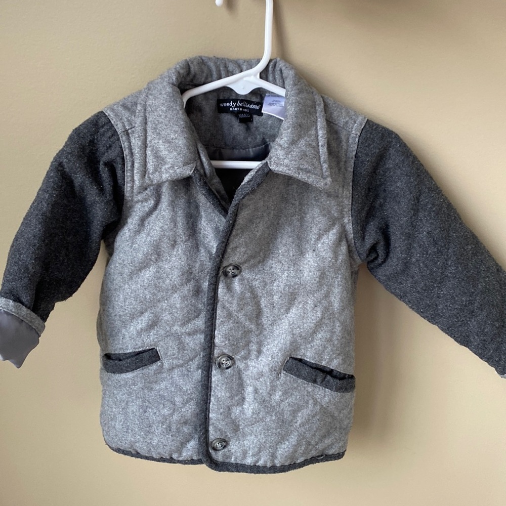 18 month Grey Fully Lined Pea Coat